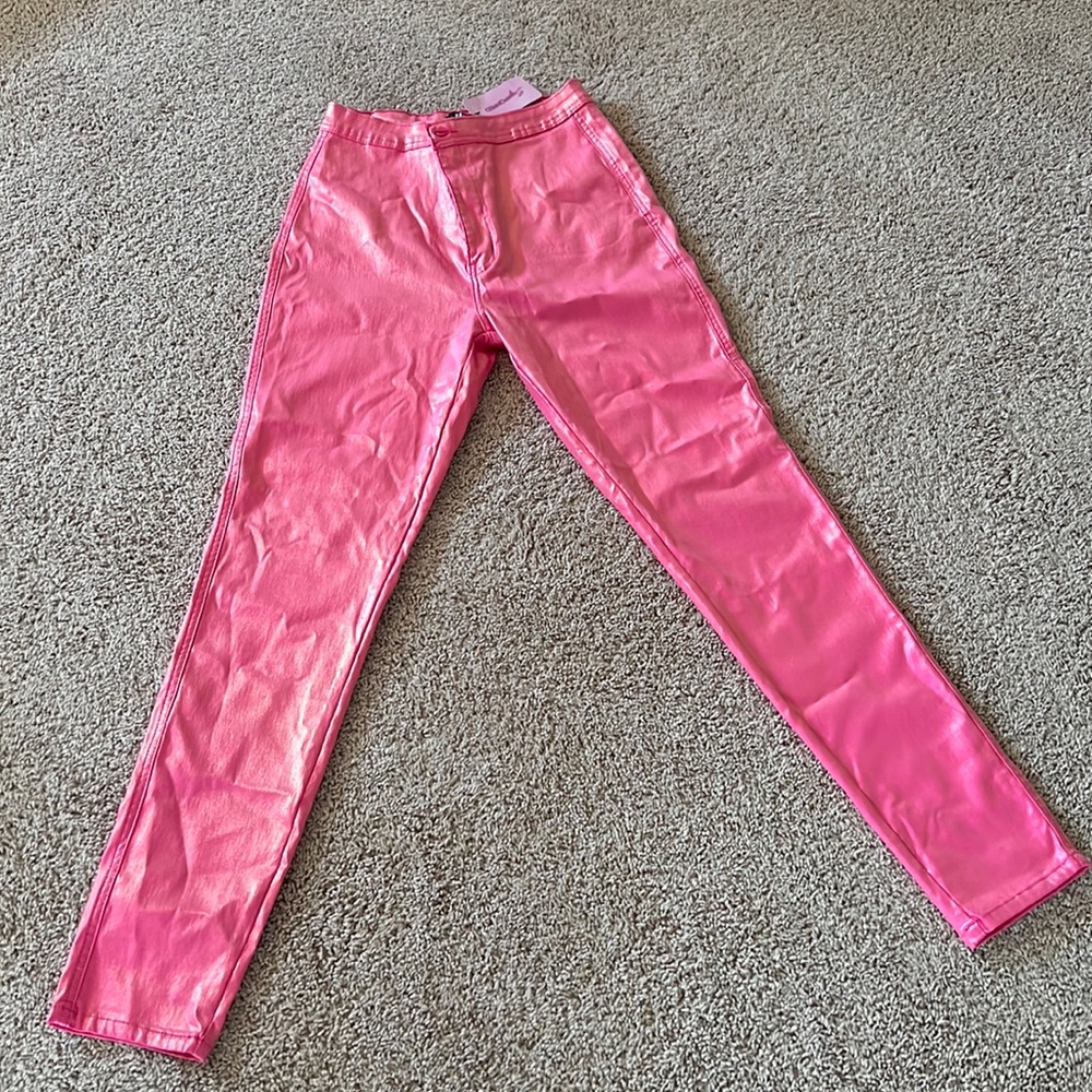 Hot Pink Coated Jeans